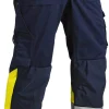 Riipputaskuhousut Blåkläder 1529 Highvis sininen/keltainen twill