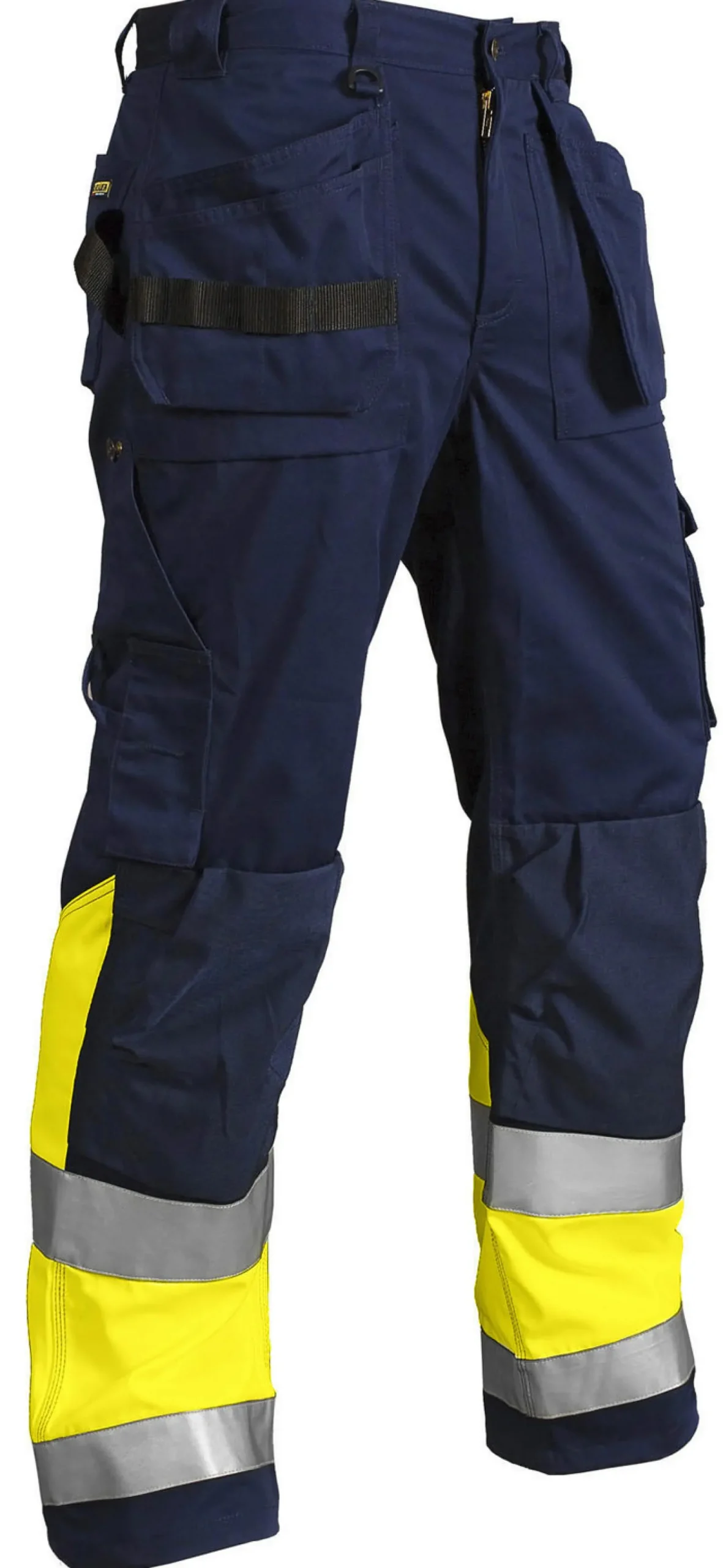 Riipputaskuhousut Blåkläder 1529 Highvis sininen/keltainen twill