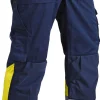 Riipputaskuhousut Blåkläder 1529 Highvis sininen/keltainen 100% puuvilla