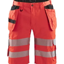 Riipputaskushortsit Blåkläder 1586 Highvis Stretch huomiopunainen