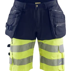Riipputaskushortsit Blåkläder 1596 Highvis Stretch mariininsininen/huomiokeltainen
