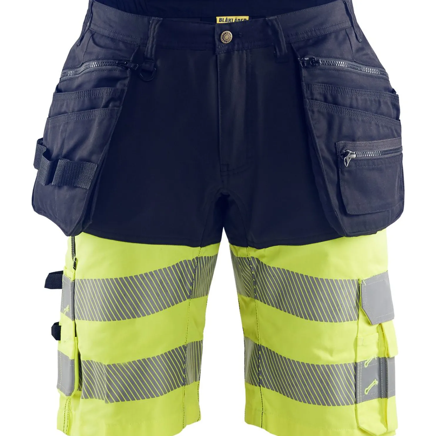 Riipputaskushortsit Blåkläder 1596 Highvis Stretch mariininsininen/huomiokeltainen