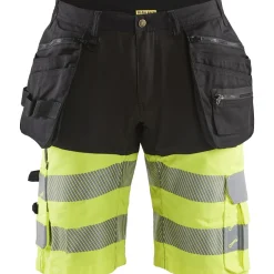 Riipputaskushortsit Blåkläder 1596 Highvis Stretch musta/huomiokeltainen