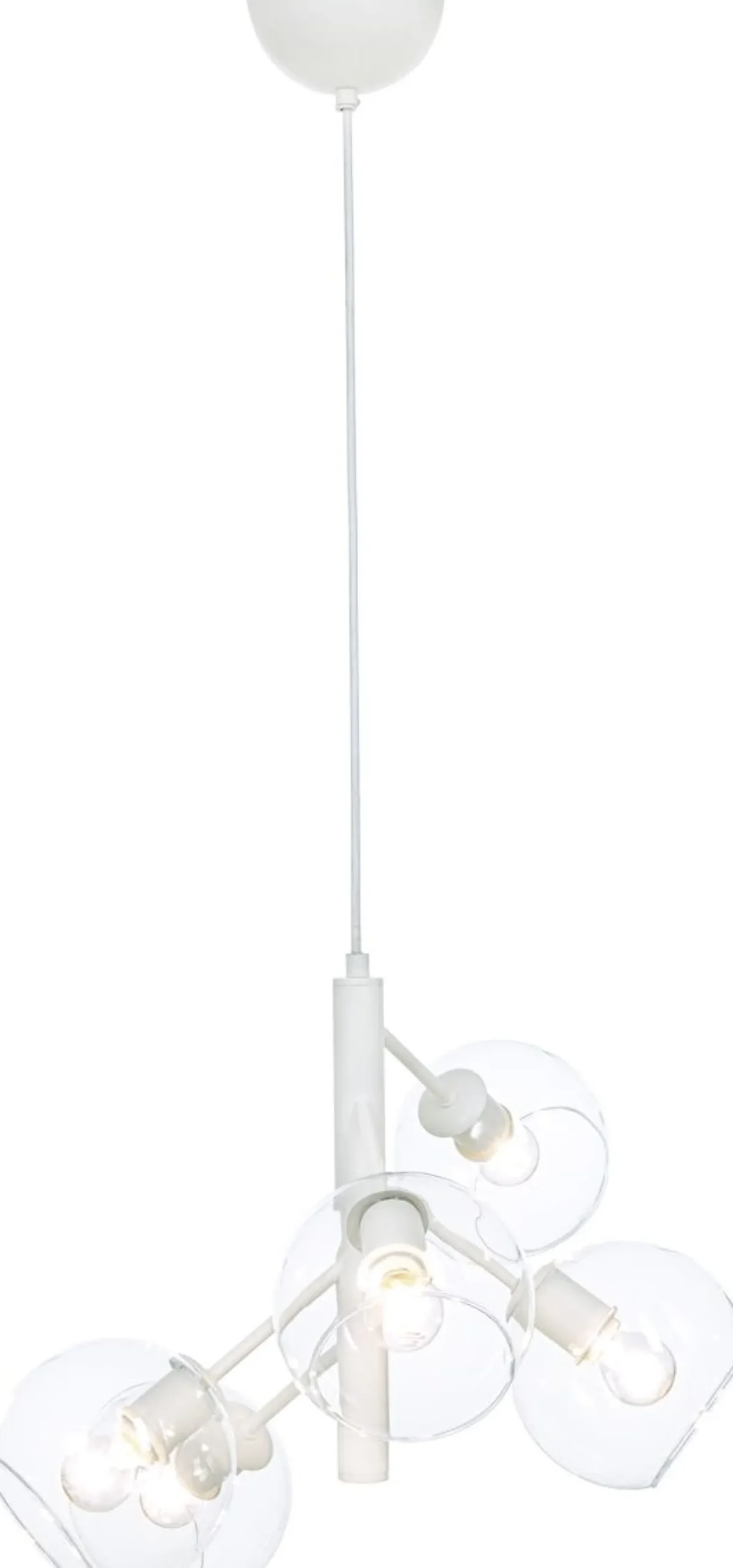 Riippuvalaisin Aneta Lighting Atom, 5-osainen, valkoinen
