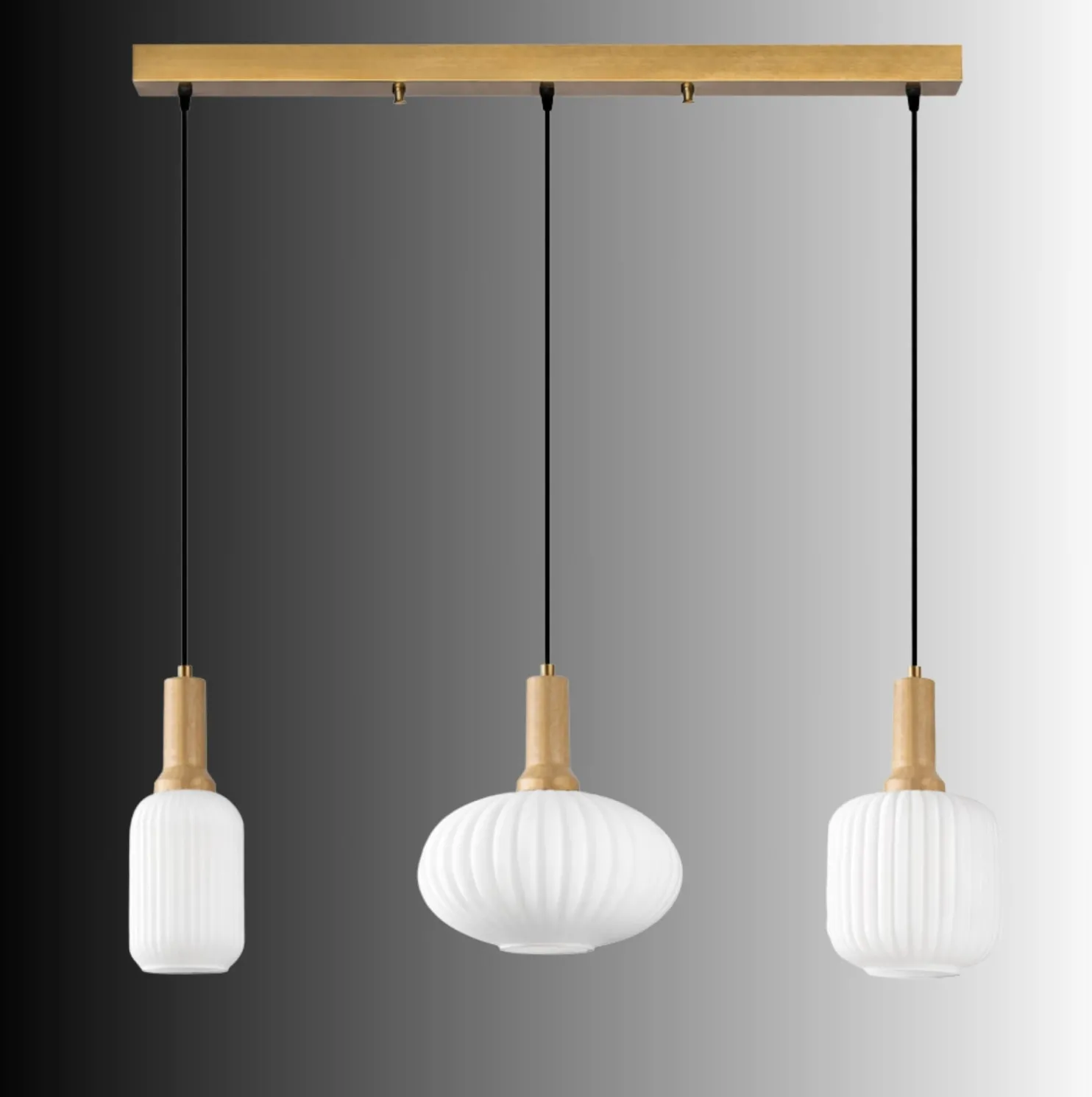 Riippuvalaisin Linento Lighting Asker 78cm 3-osainen valkoinen