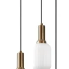 Riippuvalaisin Linento Lighting Asker, 3-osainen, E27, max. 40W, IP20, valkoinen/kulta