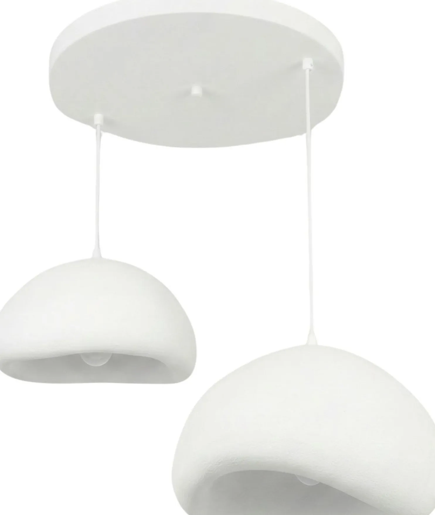 Riippuvalaisin Linento Lighting Loval 40-50-T-Luna, 2-osainen, valkoinen