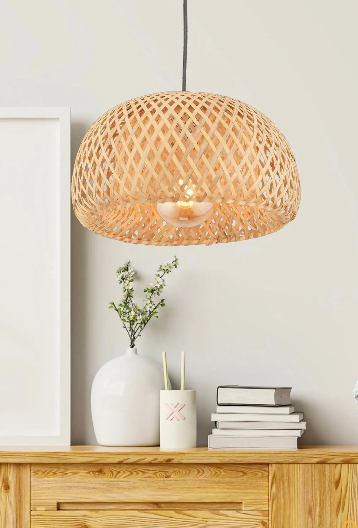 Riippuvalaisin Linento Lighting BRZ-340026, ø30cm, E27, max. 40W, IP20, bambu