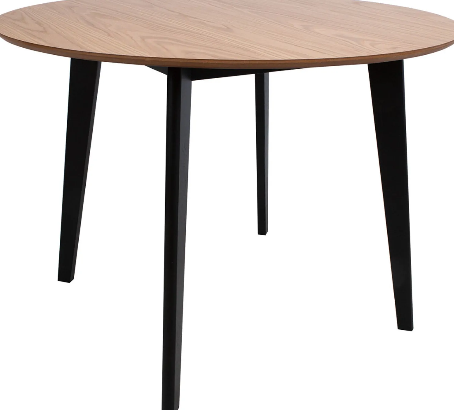Ruokapöytä Home4You ROXBY Ø105xK76 cm, tammi/musta, ruskea