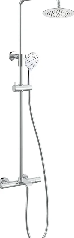 Sadesuihkusetti Bathlife Brusa, termostaattihanalla, suihkupää ⌀240mm, juoksuputkella, kiiltävä kromi
