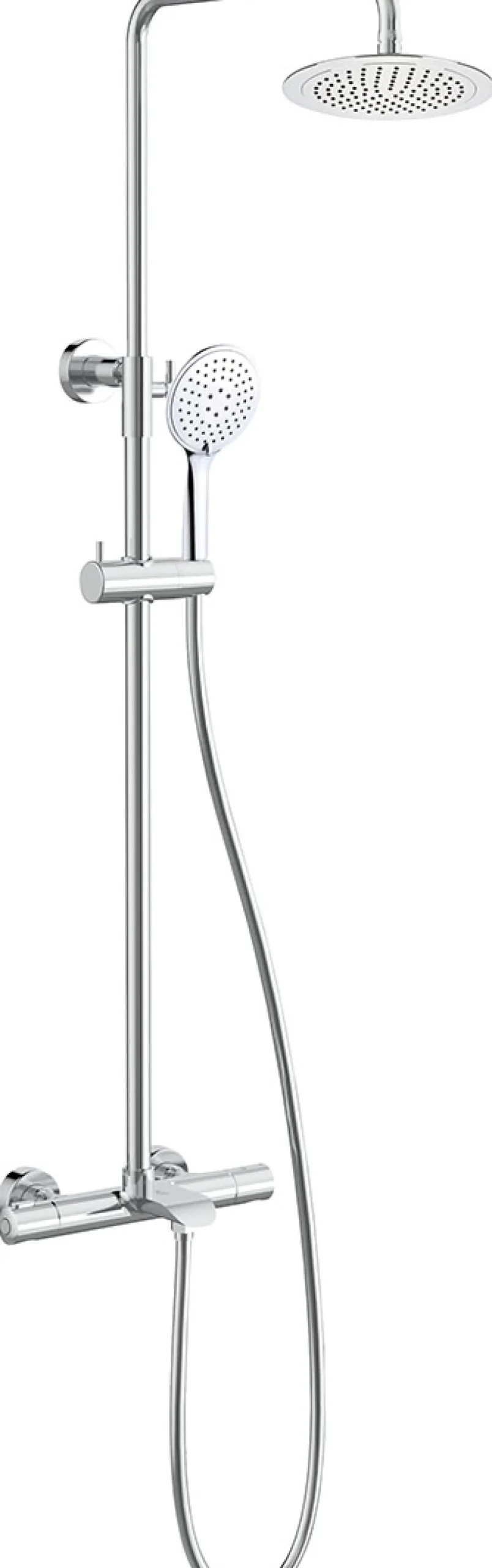 Sadesuihkusetti Bathlife Brusa, termostaattihanalla, suihkupää ⌀240mm, juoksuputkella, kiiltävä kromi