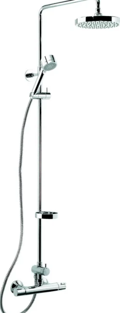 Sadesuihkusetti Damixa Akita 40910, termostaattihanalla, suihkupää ⌀200mm, vettä säästävä, hierova suihku, kromi
