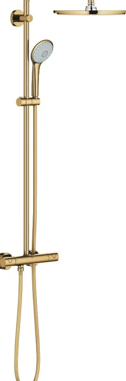 Sadesuihkusetti Grohe Euphoria System 310, termostaattihanalla, hierova suihku, ⌀310mm, kiiltävä kulta