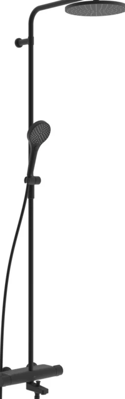 Sadesuihkusetti Oras Optima Style 7193N-33, termostaattihanalla, vettä säästävä, juoksuputkella, matta musta