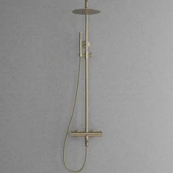 Sadesuihkusetti Scandtap Steel Pleasure 3, termostaattihanalla ja juoksuputkella, Champagne