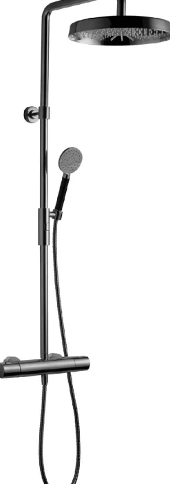 Sadesuihkusetti Tapwell ARM7200 Black Chrome, termostaattihanalla, suihkupää ⌀300mm, kiiltävä musta
