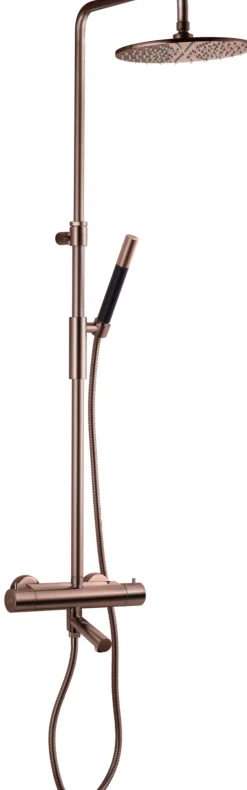 Sadesuihkusetti Tapwell TVM2200 Copper, termostaattihanalla, suihkupää ⌀250mm, juoksuputkella, kiiltävä kupari