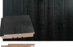Saunapaneeli Maler Rustik SPA STS-3, 18x145mm, kuusi, ympäripontattu, PN, harjattu hiili