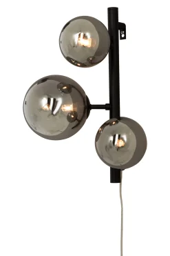 Seinävalaisin Aneta Lighting Molekyl musta/savulasi