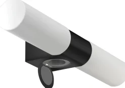 Seinävalaisin Aneta Lighting Cosenza 2-osainen pistorasialla IP44 musta