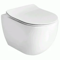 Seinä-WC-istuin Lavabo Glomp Mini pehmeästi sulkeutuvalla istuinkannella, huuhtelukaulukseton, valkoinen