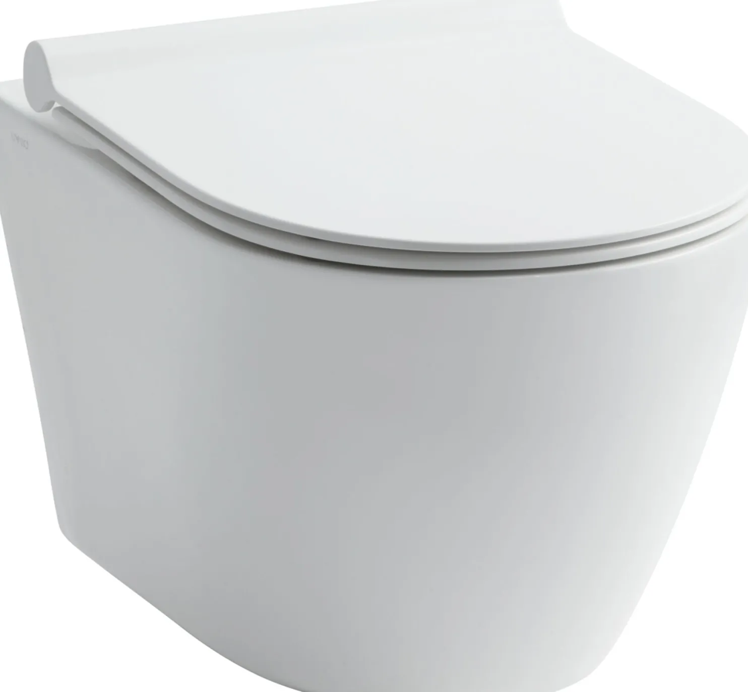 Seinä-WC-istuin Lavabo Studio, ohuella kannella, valkoinen