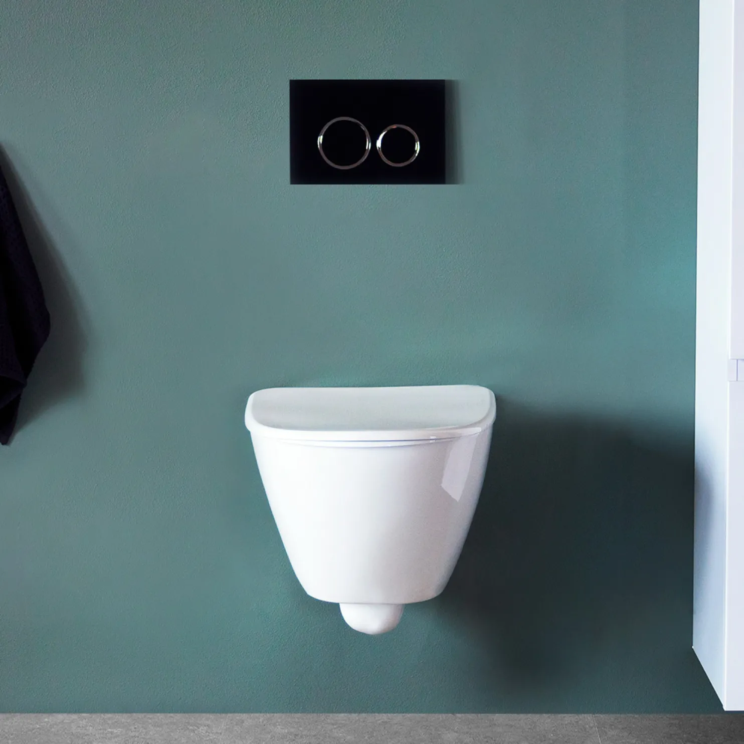 Seinä WC-paketti Bathlife Spola, täydellinen, musta painike