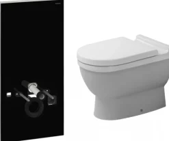 Seinä-WC -paketti Duravit Starck3 Geberit Monolith musta