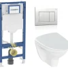 Seinä-WC-paketti IDO Glow Classic Rimfree, Geberit Duofix Sigma -seinätelineellä ja istuinkannella, huuhtelukaulukseton
