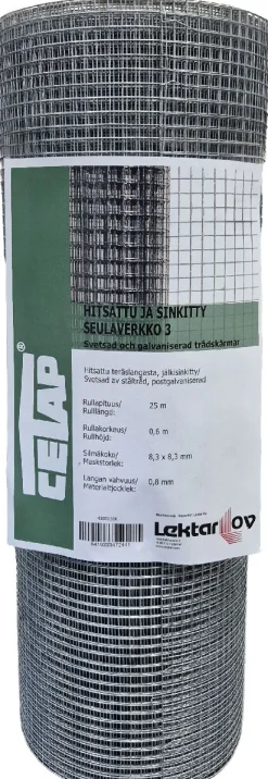 Seulaverkko Cetap hitsattu 3-silmä, 8.3mm, 0.80mm, 0.6x25m
