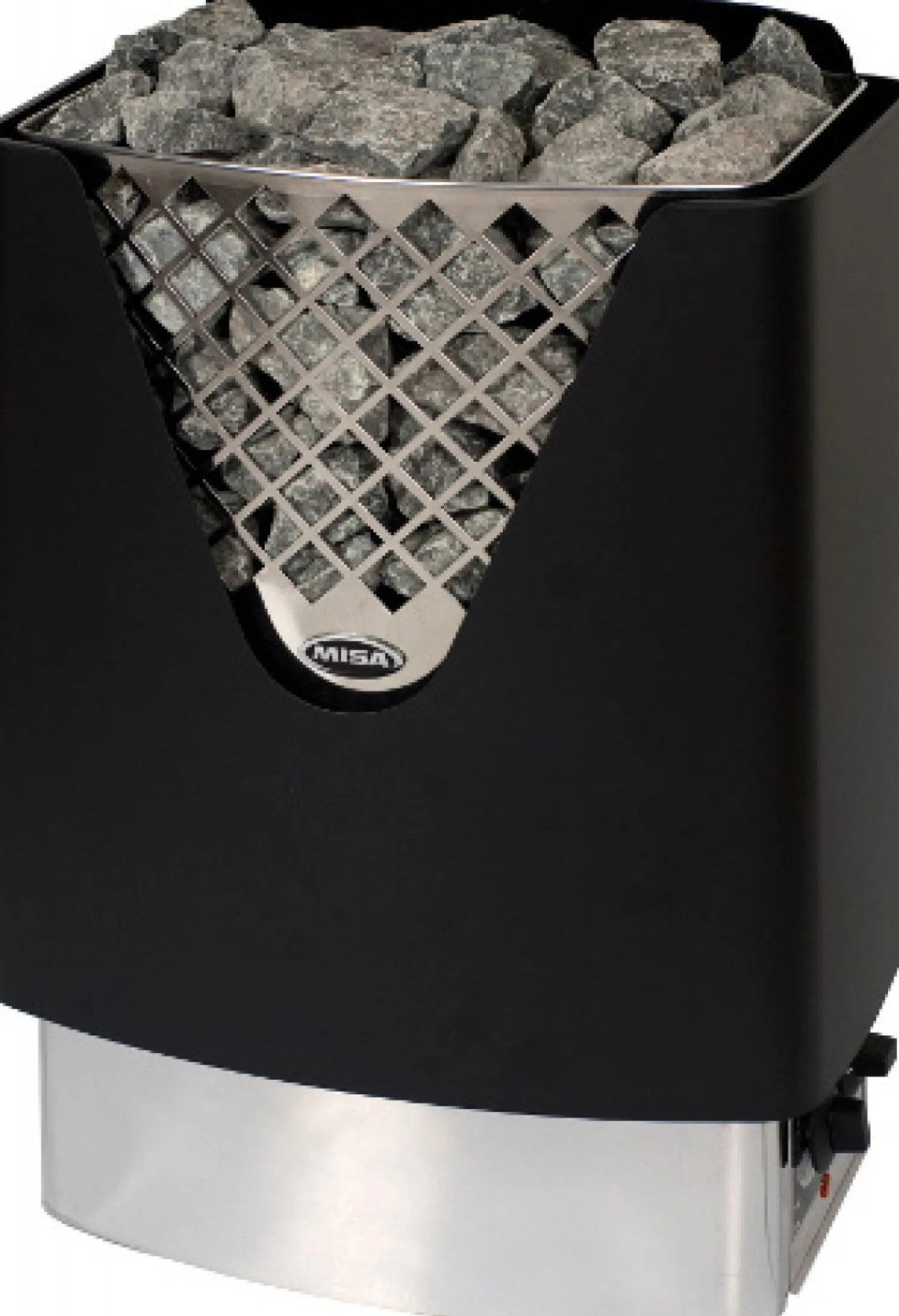 Sähkökiuas Misa Ace 12960 6 kW 5-8 m³ kiinteä ohjaus rst/musta