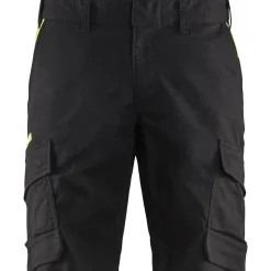 Shortsit Blåkläder 1446 Stretch musta/keltainen