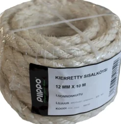 Sisalköysi Piippo kierretty minikieppi 12mm x 10m