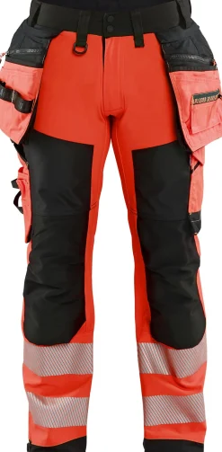 Softshell-riipputaskuhousut Blåkläder 1820 Highvis polvisuojataskuilla