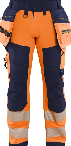 Softshell-riipputaskuhousut Blåkläder 1820 Highvis polvisuojataskuilla