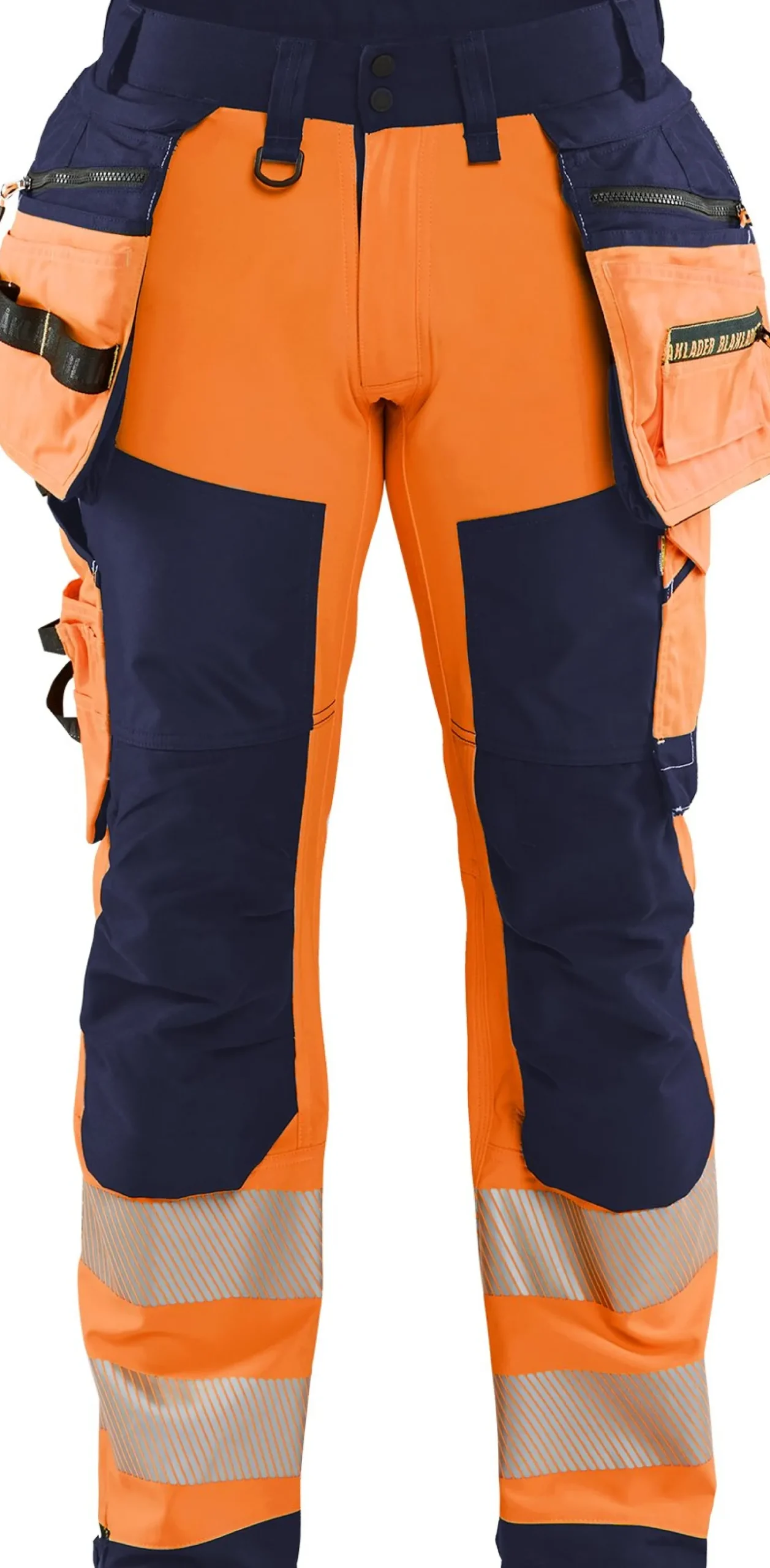 Softshell-riipputaskuhousut Blåkläder 1820 Highvis polvisuojataskuilla