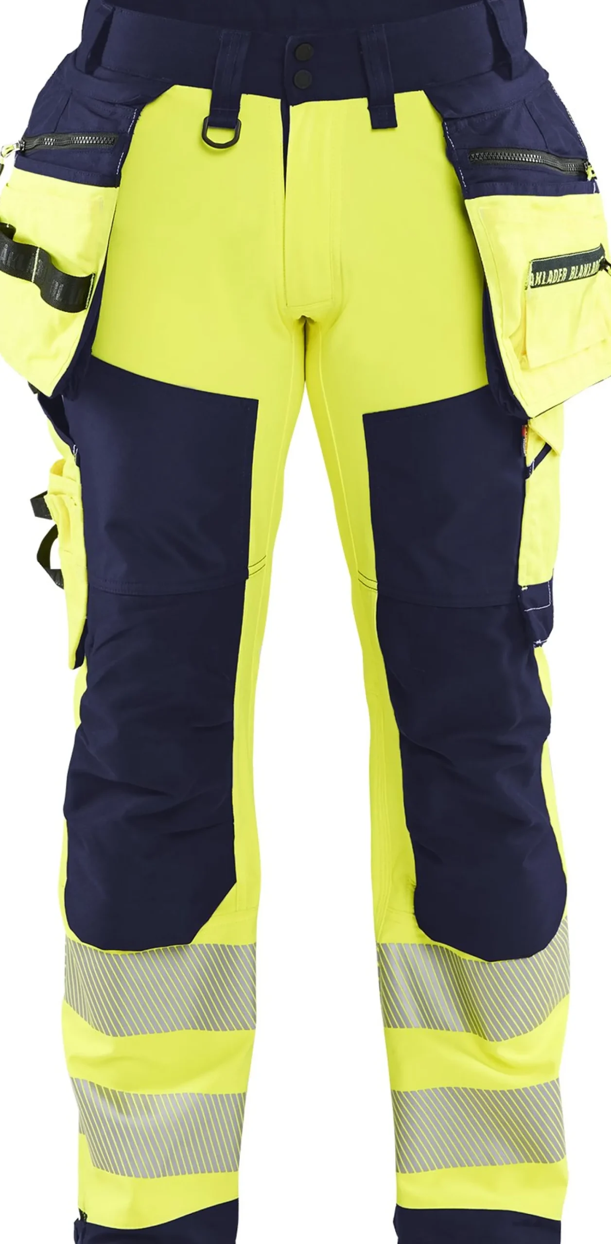 Softshell-riipputaskuhousut Blåkläder 1820 Highvis polvisuojataskuilla