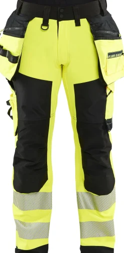 Softshell-riipputaskuhousut Blåkläder 1820 Highvis polvisuojataskuilla