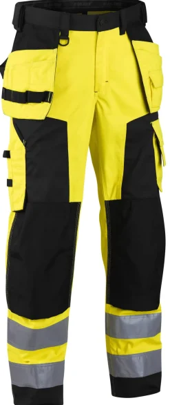 Softshell-riipputaskuhousut Blåkläder 1567 Highvis keltainen/musta