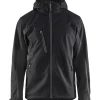 Softshell-takki Blåkläder 4753 Unite hupulla musta/tummanharmaa