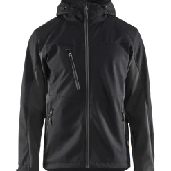 Softshell-takki Blåkläder 4753 Unite hupulla musta/tummanharmaa
