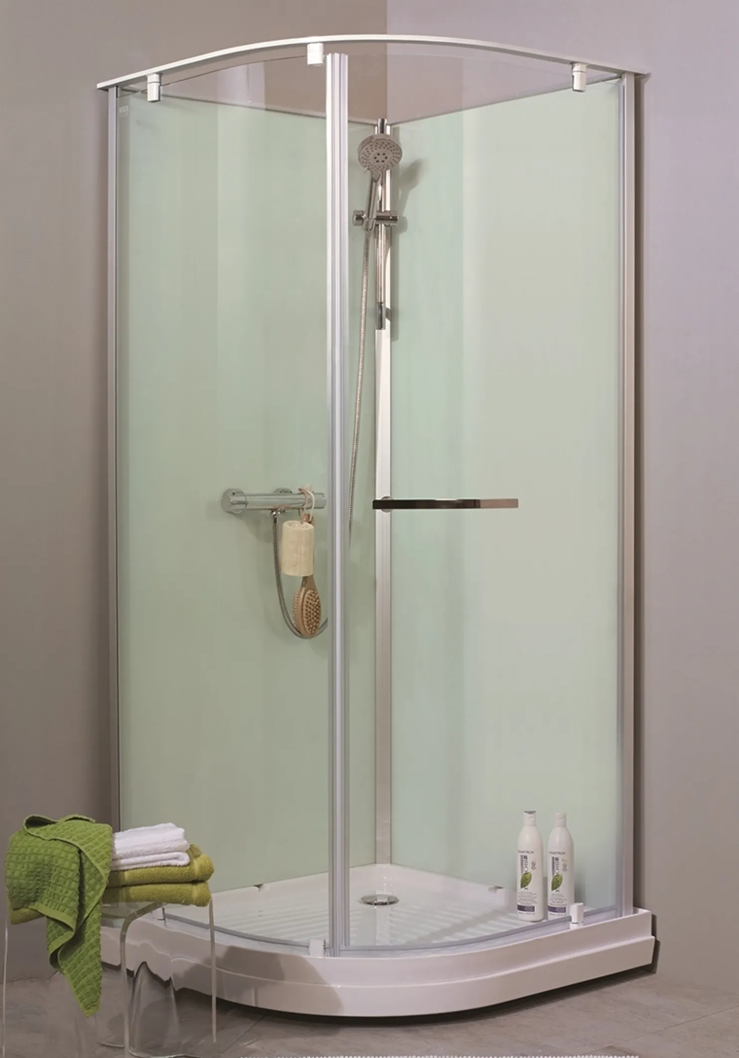 Suihkukaappi Noro Ocean 90R 900x900 mm valkoinen lasi