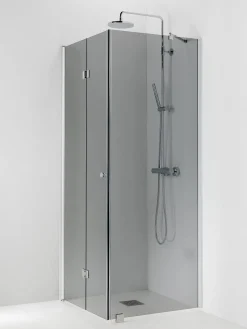 Suihkukulma Vihtan Ocean 5+6 900/850 mm kiinteä + taittuva suora harmaa lasi