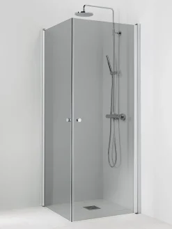 Suihkukulma Vihtan Pisara 3+3 700/700 mm kääntyvä suora harmaa lasi