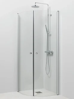 Suihkukulma Vihtan Pisara 4+4 700/800 mm kääntyvä kaareva kirkas lasi