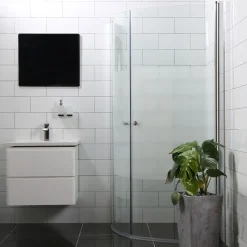 Suihkunurkka Bathlife Mångsidig Vital ovi 900 + ovi 900 kaareva osittain himmeä