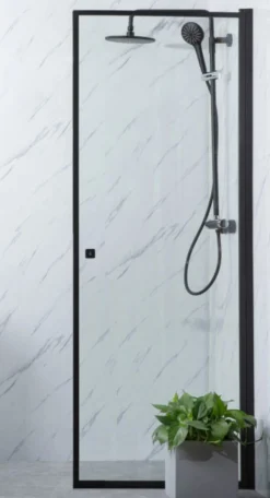 Suihkuovi Bathlife Profil 700x2000 mm kirkas lasi musta