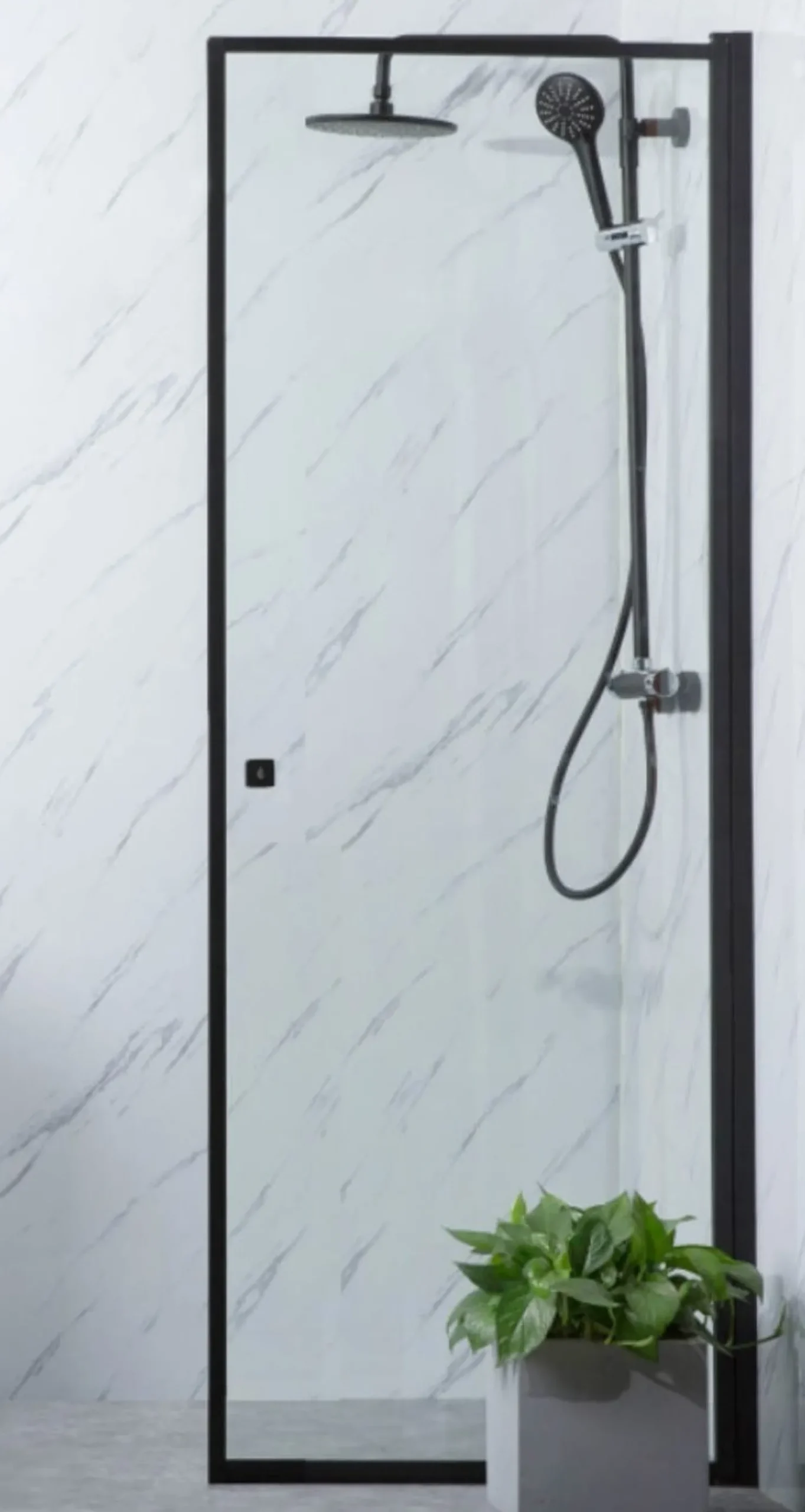 Suihkuovi Bathlife Profil 900x2000 mm kirkas lasi musta
