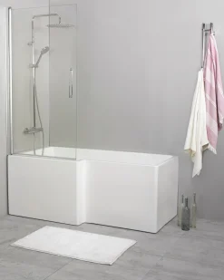 Suihkuseinä kylpyammeelle Noro Fix Trend 80 810x1500 mm käännettävä kirkas lasi