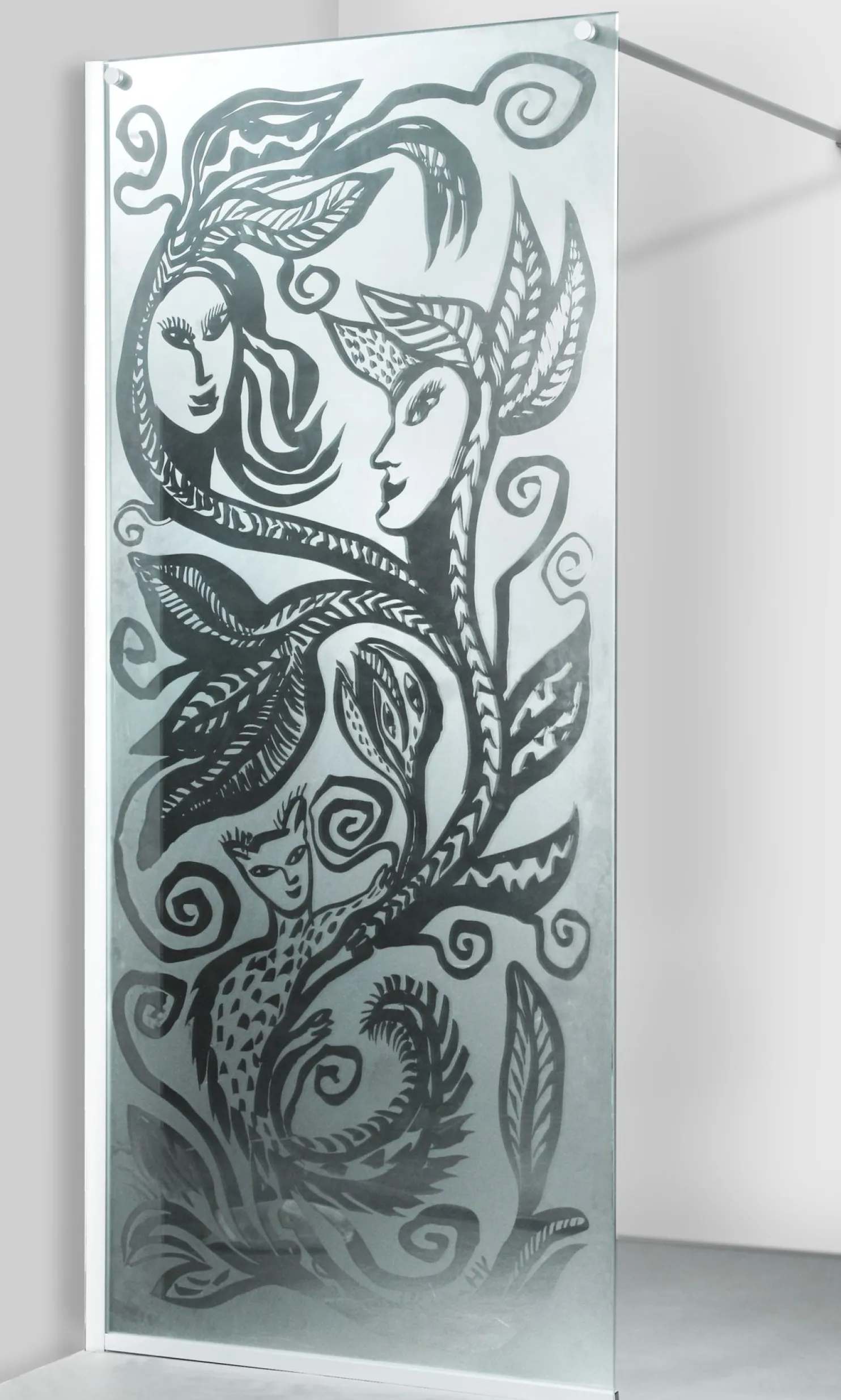 Suihkuseinä Noro Art Frost DV 70SMP Happy Going 700x2000 mm lasi kuvioitu